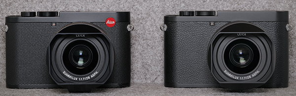 Leica Q2 Monochrom (a destra) e Leica Q2 a confronto
