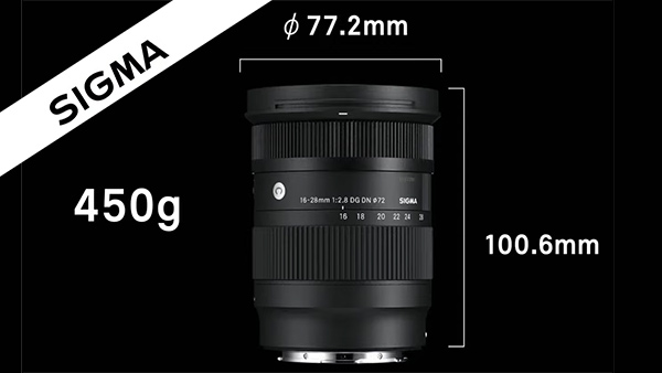 Sigma 16-28mm F2.8 DG DN Contemporary misure